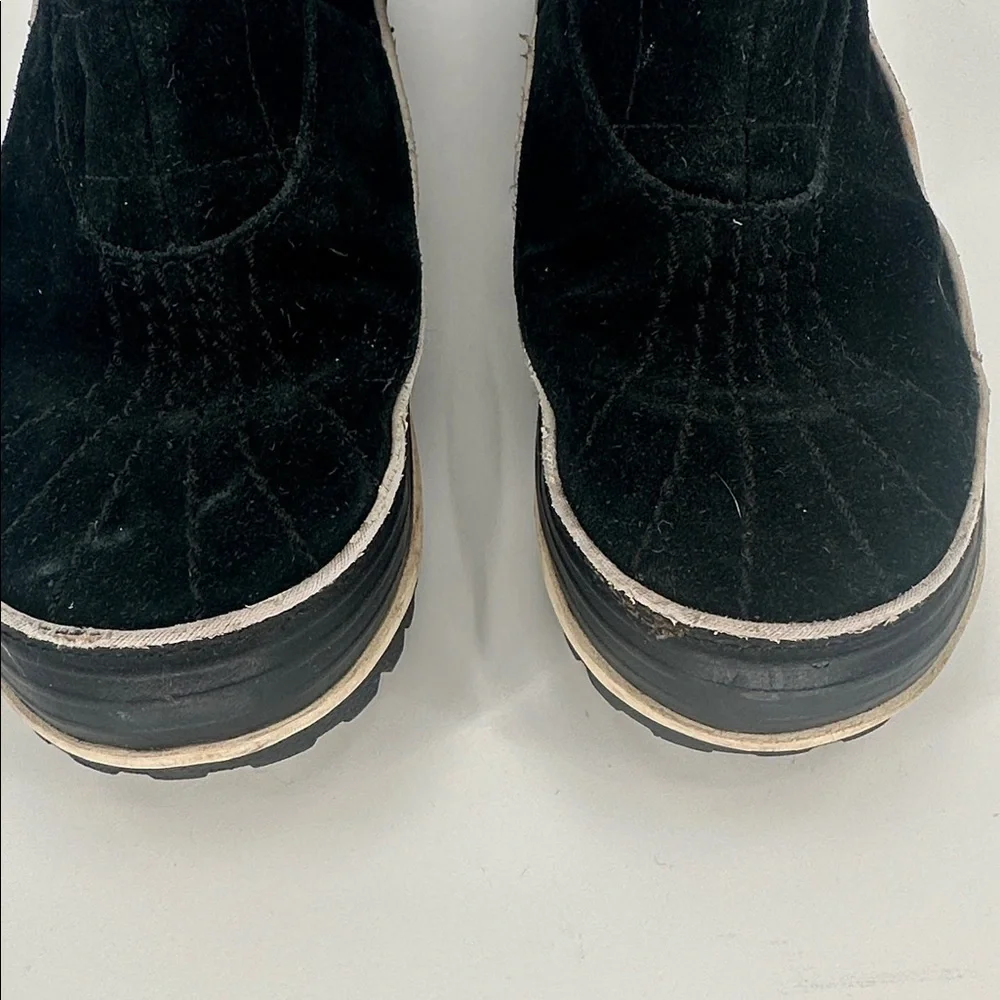 Sorel Black Tivoli II Pull On Winter Boots with Fur Trim Size 8.5